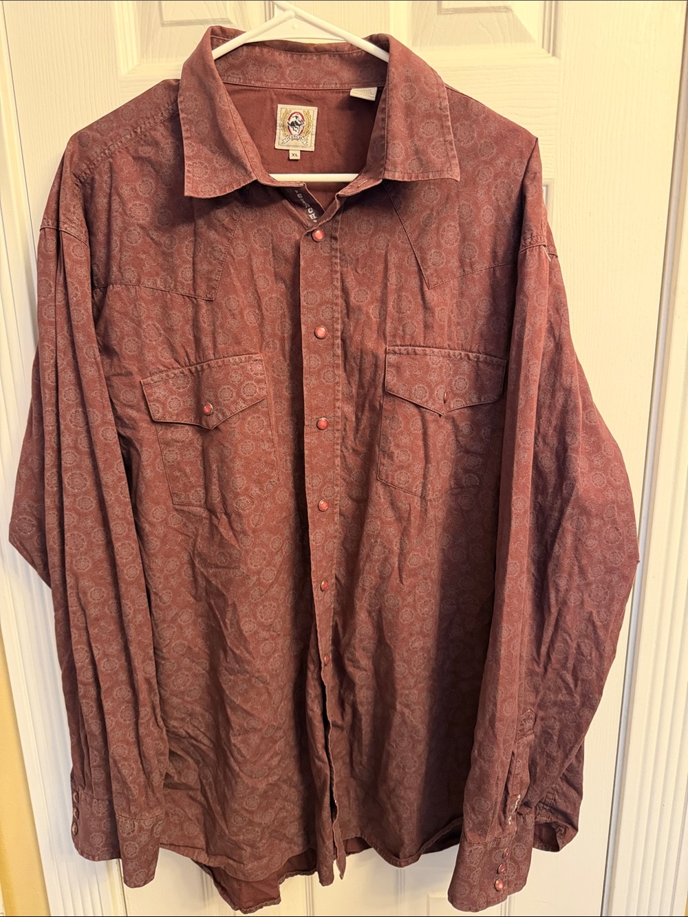 Men's Casual Button-Down Shirt in Rust Brown - Relaxed Fit